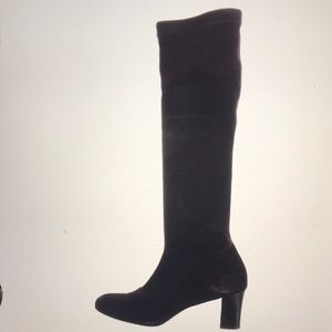 Robert Clergerie black suede knee high boots
